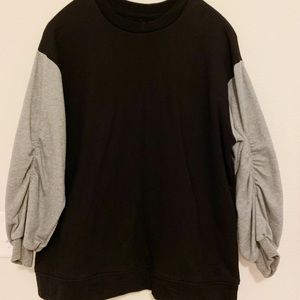 Long Gathered Sleeve Sweatshirt